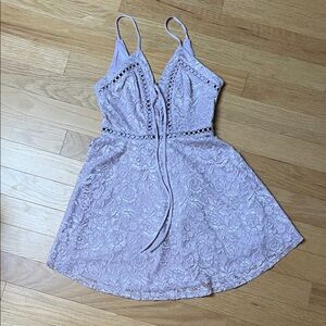 NWT | Trac Lavender Lace Mini Dress with Tie Front
